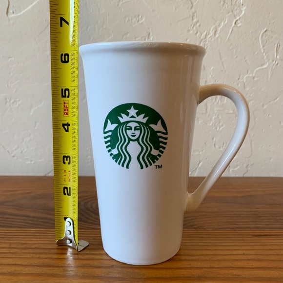 Starbucks -- White Ceramic -- Tall Mug with Cork Lid – 6" Coffee Cup - Picture 10 of 10